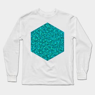 isometric teal triangles in hexagon Long Sleeve T-Shirt